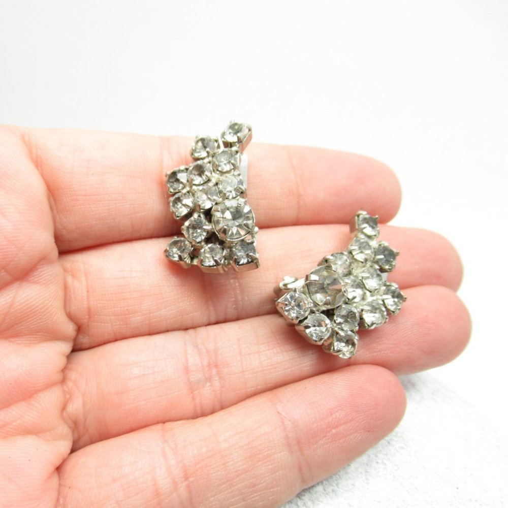 Vintage Crystal Clip Earrings